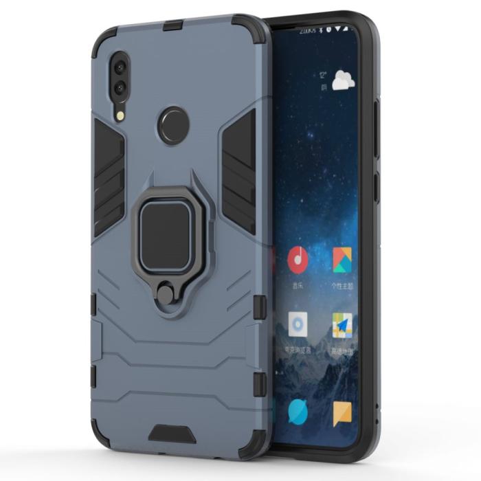 Bild 2, Huawei P Smart (2019) - Ring Skal - Funkar med magnethållare - Navy Blue
