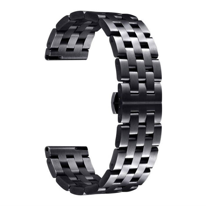 Bild 2, Lyxigt Metallarmband I Rostfritt Stål - Svart (22mm)