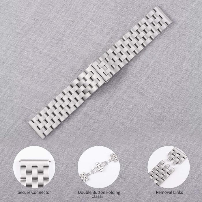 Bild 3, Lyxigt Metallarmband I Rostfritt Stål - Silver (22mm)