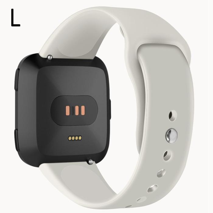 Bild 1, Silikon Armband Fitbit Versa/Versa 2/Versa Lite - Ljus Beige