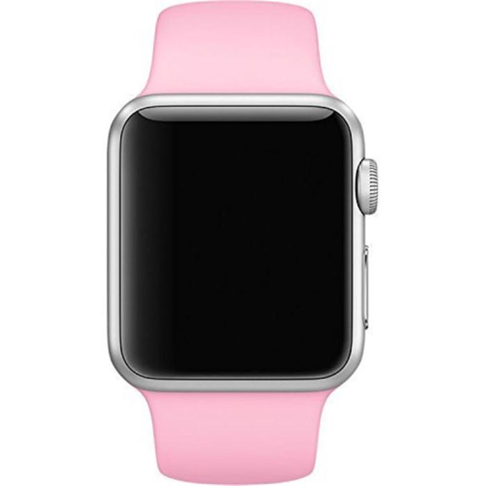 Bild 2, Silikon Armband Apple Watch 42/44/45/49 mm Ljus Rosa (M/L)