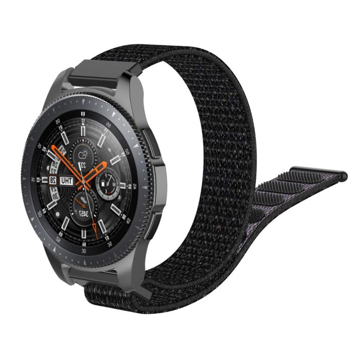 Bild 1, Nylon Armband Med Kardborreband Fäste - Svart (22mm)