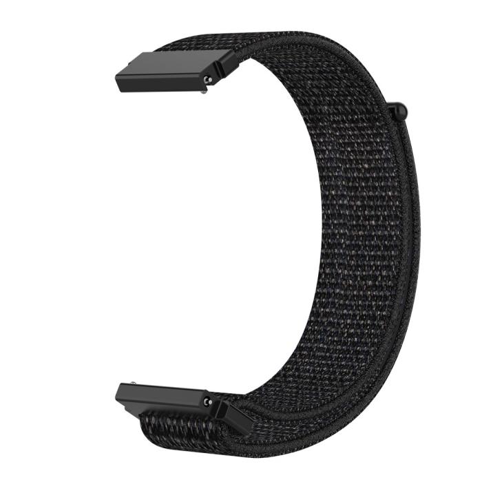 Bild 2, Nylon Armband Med Kardborreband Fäste - Svart (22mm)