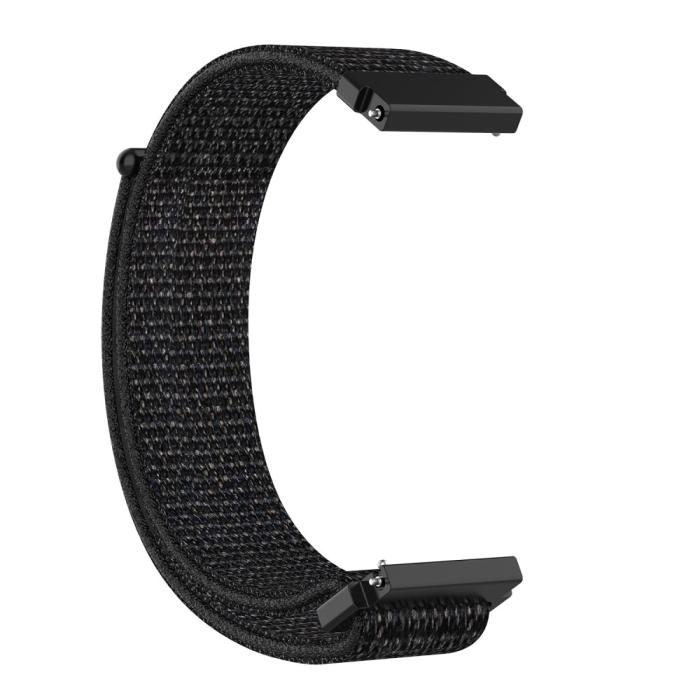 Bild 3, Nylon Armband Med Kardborreband Fäste - Svart (22mm)