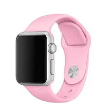 Silikon Armband Apple Watch 42/44/45/46/49 mm Ljus Rosa (M/L)