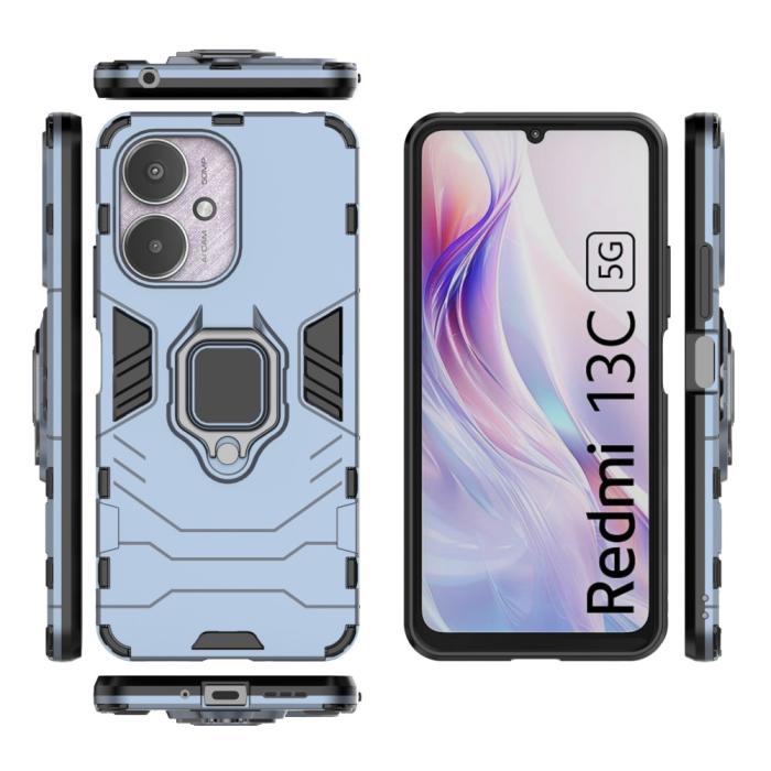 Bild 5, Xiaomi Redmi 13C 4G Skal Armor Hybrid Kickstand Blå
