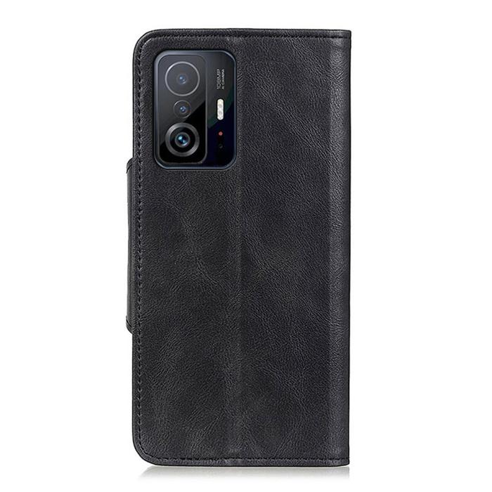 Bild 3, Xiaomi 11T / 11T Pro Fodral Läder Magnetisk Mässing Svart