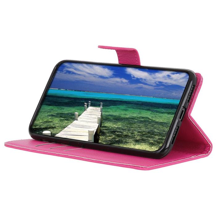 Bild 3, Xiaomi Redmi 12C 4G Fodral Läder Litchi Textur Rosa