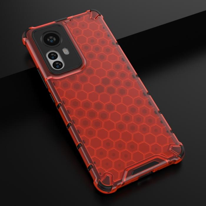 Bild 2, Xiaomi 12 Pro Skal Hybrid Honeycomb Röd