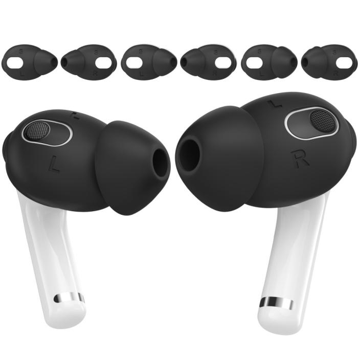 Bild 1, AHASTYLE Airpods 3 Öronpluggar 3-PACK Svart