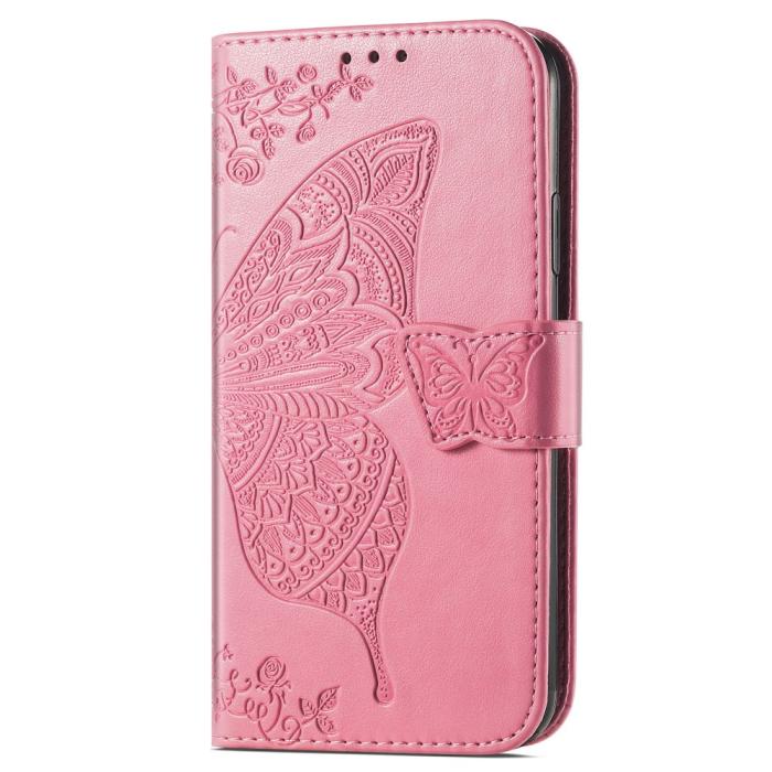 Bild 2, Xiaomi Redmi 10 Fodral Butterfly Läder Rosa