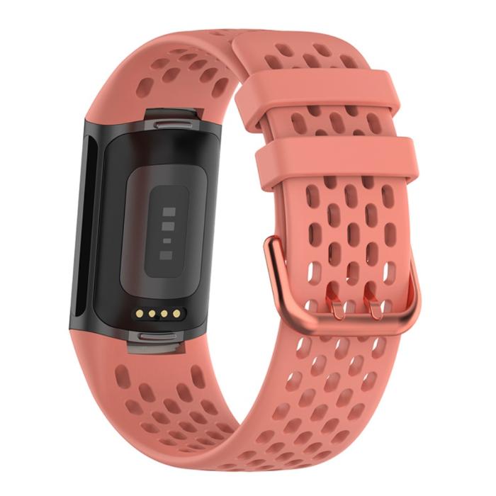 Bild 2, Fitbit Charge 6 / 5 Armband Silikon Ihåligt Korall