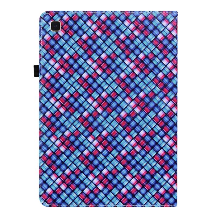 Bild 3, Samsung Galaxy Tab A7 10.4 Fodral Vävd Textur Blå/Rosa