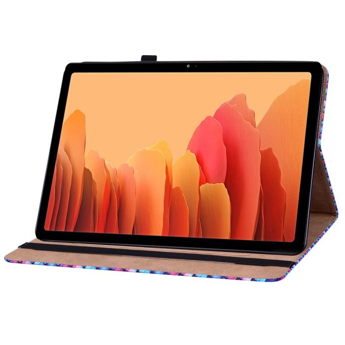 Bild 4, Samsung Galaxy Tab A7 10.4 Fodral Vävd Textur Blå/Rosa