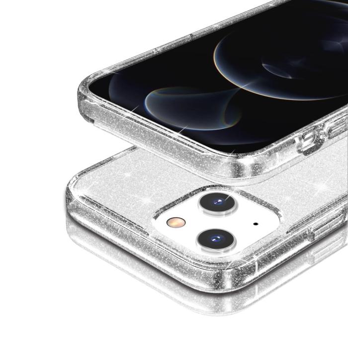Bild 5, iPhone 15 Plus Skal Hybrid Glitter Vit