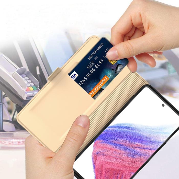 Bild 5, Samsung Galaxy A25 5G Fodral Slim Läder Guld