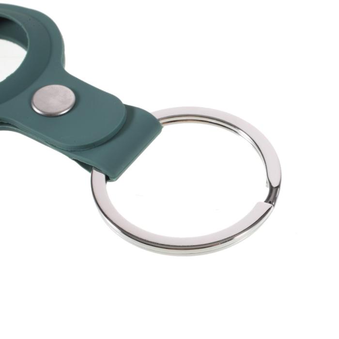 Bild 5, Apple AirTag Hållare Nyckelring Med Knäppe I Silikon - Army Green