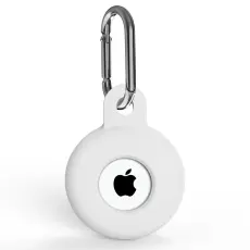 Apple AirTag Hållare Med Karbinhake I Silikon - Vit