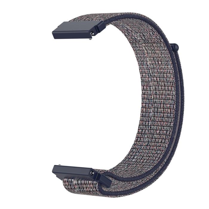 Bild 2, Nylon Armband Med Kardborreband Fäste - Blå (22mm)