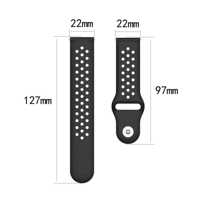 Bild 5, Ihåligt Silikon Träningsarmband - Svart (22mm)