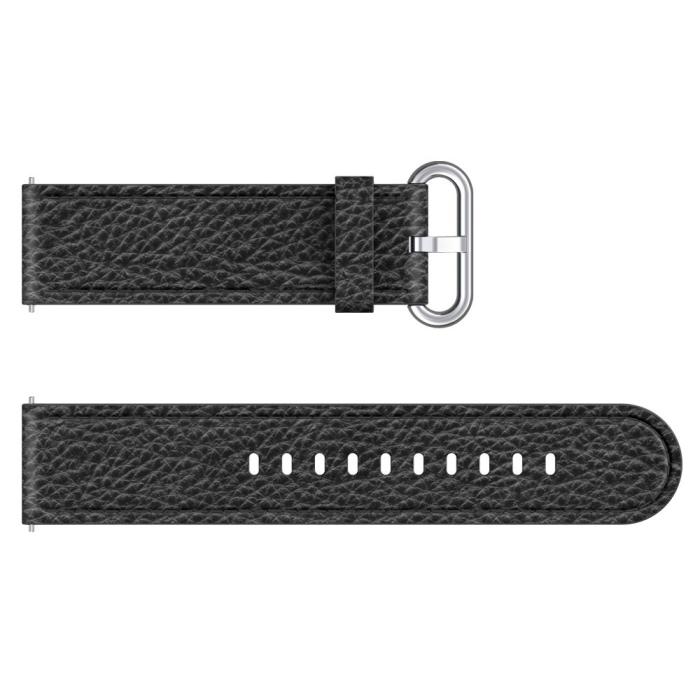 Bild 4, Äkta Läder Armband Med Klasssikt Spänne - Svart (22mm)