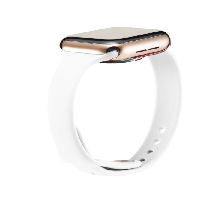 Bild 3, Silikon Armband Apple Watch 42/44/45/49 mm Vit