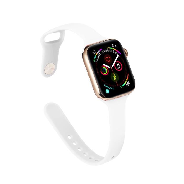 Bild 5, Silikon Armband Apple Watch 42/44/45/49 mm Vit