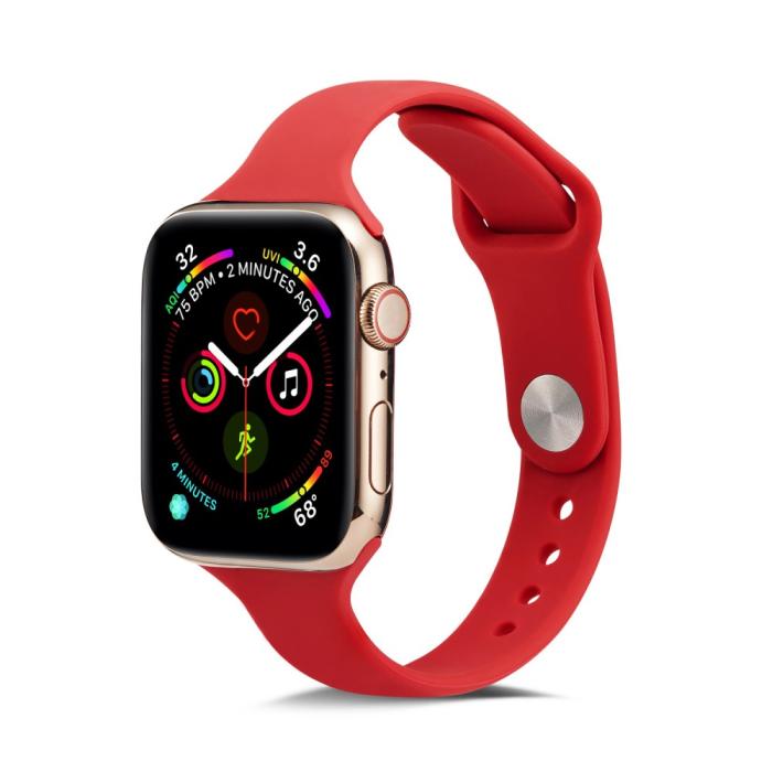 Bild 1, Silikon Armband Apple Watch 42/44/45/49 mm Röd