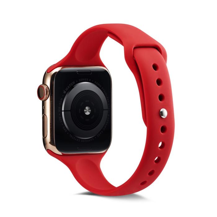 Bild 2, Silikon Armband Apple Watch 42/44/45/49 mm Röd