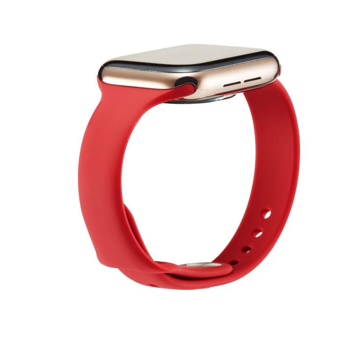 Bild 3, Silikon Armband Apple Watch 42/44/45/49 mm Röd