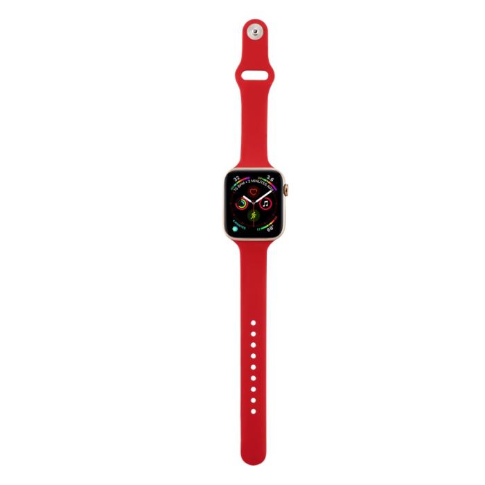 Bild 4, Silikon Armband Apple Watch 42/44/45/49 mm Röd