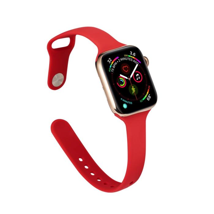 Bild 5, Silikon Armband Apple Watch 42/44/45/49 mm Röd