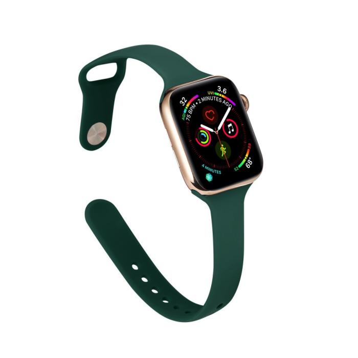 Bild 5, Silikon Armband Apple Watch 42/44/45/49 mm Mörk Grön