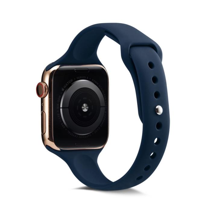 Bild 2, Silikon Armband Apple Watch 42/44/45/49 mm Mörk Blå