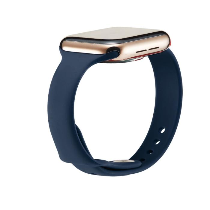Bild 3, Silikon Armband Apple Watch 42/44/45/49 mm Mörk Blå