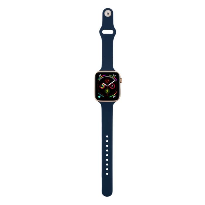 Bild 4, Silikon Armband Apple Watch 42/44/45/49 mm Mörk Blå