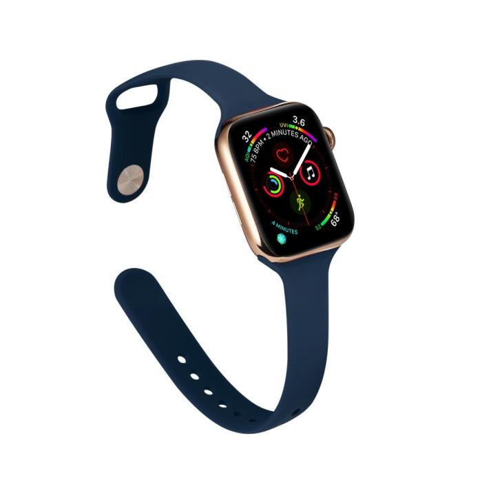 Bild 5, Silikon Armband Apple Watch 42/44/45/49 mm Mörk Blå