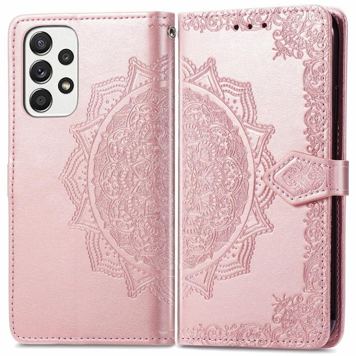 Bild 1, Samsung Galaxy A53 5G Fodral Mandala Läder Roséguld