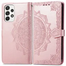 Samsung Galaxy A53 5G Fodral Mandala Läder Roséguld