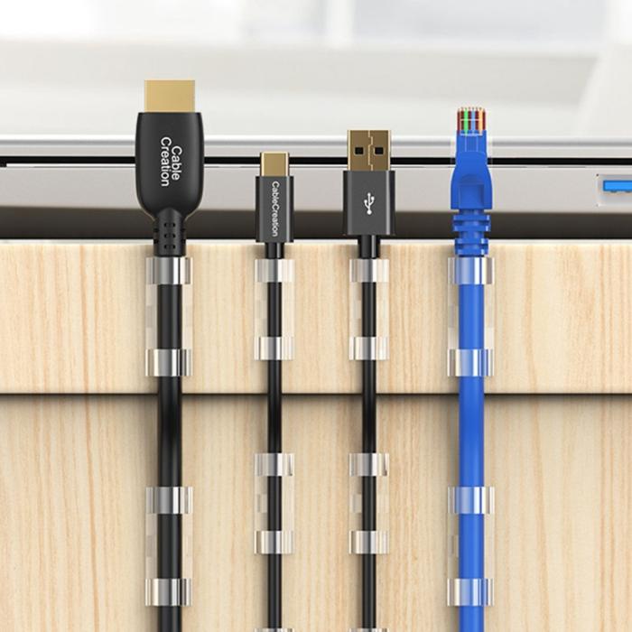 Bild 5, CableCreation 50-PACK Självhäftande Kabelklämmor
