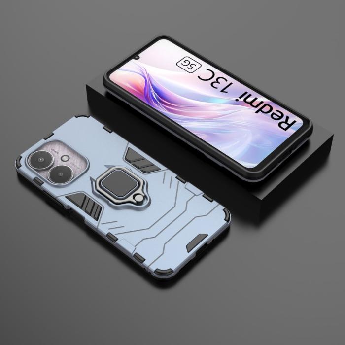 Bild 6, Xiaomi Redmi 13C 4G Skal Armor Hybrid Kickstand Blå