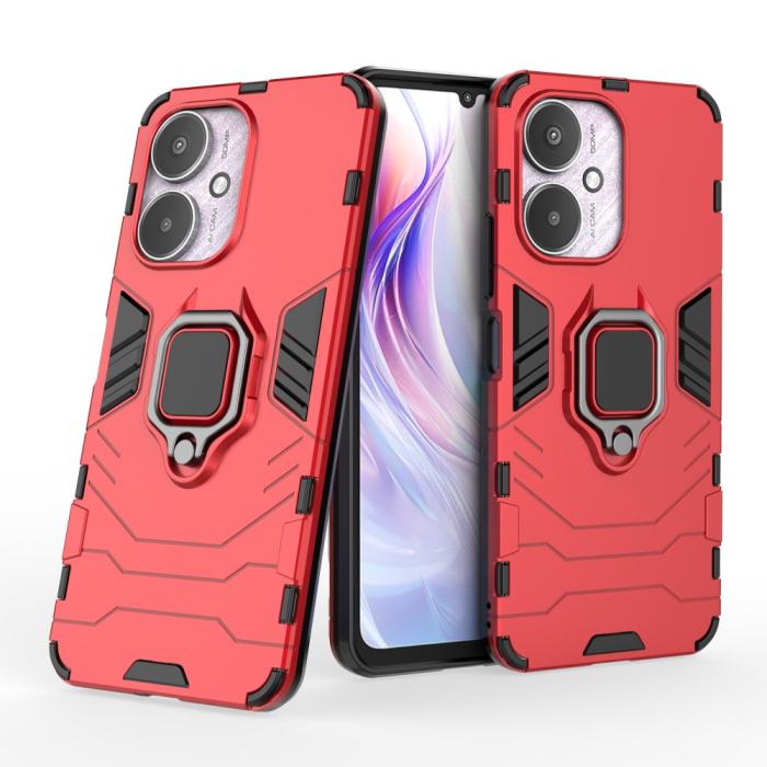 Bild 4, Xiaomi Redmi 13C 4G Skal Armor Hybrid Kickstand Röd