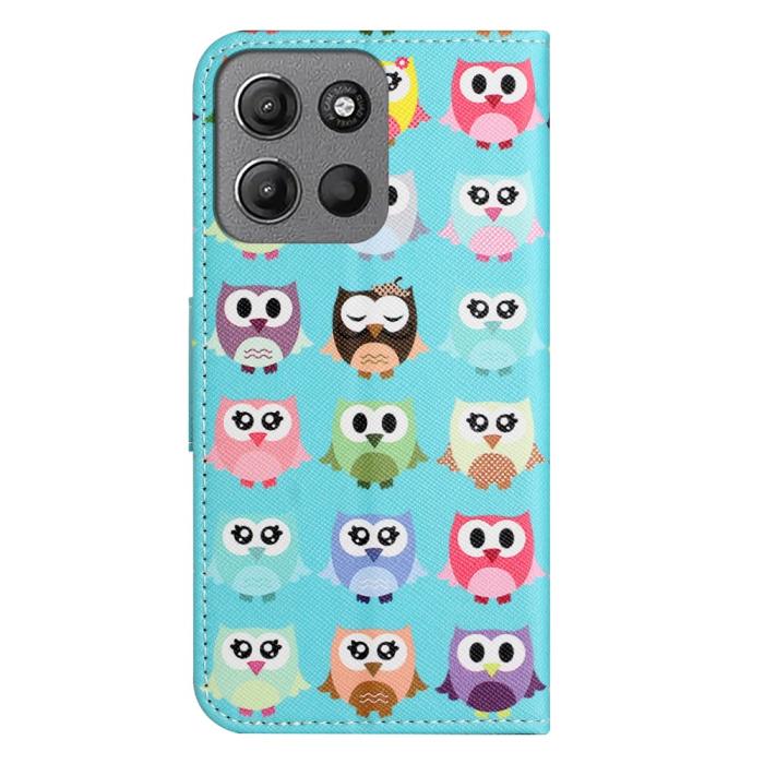 Bild 5, Motorola Moto G86 Power/G86 5G Fodral Läder Ugglor
