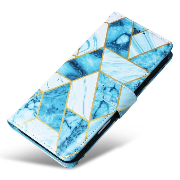 Bild 5, iPhone 16 Pro Max Fodral Marmor Tryck Blå