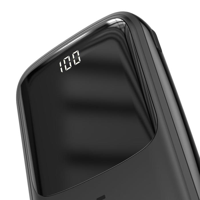 Bild 4, Baseus Q pow 10000 mAh 15W 3A Powerbank Inkl. Lightning Kabel Svart