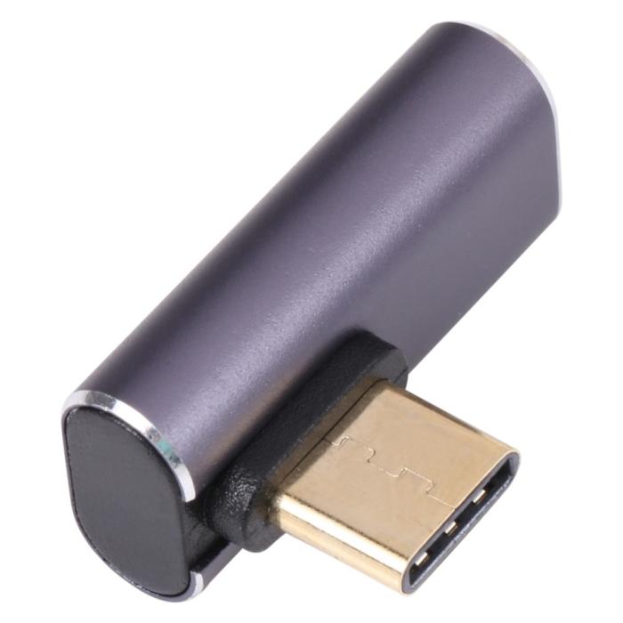 Bild 1, USB-C Hane - USB-C Hona Adapter Elbow USB 4.0 Aluminium Blå