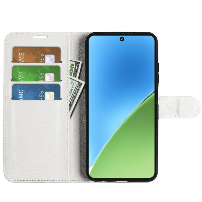 Bild 2, Xiaomi 15 Fodral Litchi Läder Vit