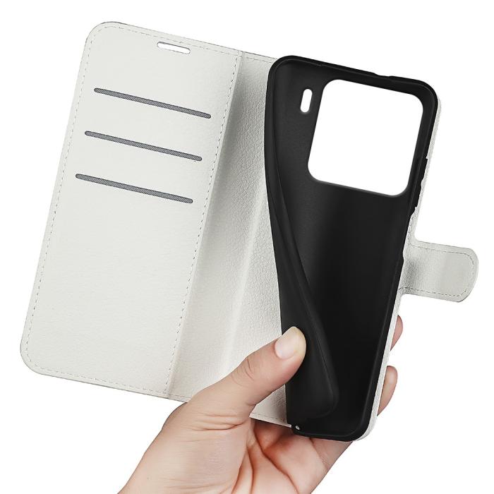 Bild 4, Xiaomi 15 Fodral Litchi Läder Vit