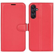 Samsung Galaxy A16 / A26 5G Fodral Litchi L&auml;der Textur R&ouml;d