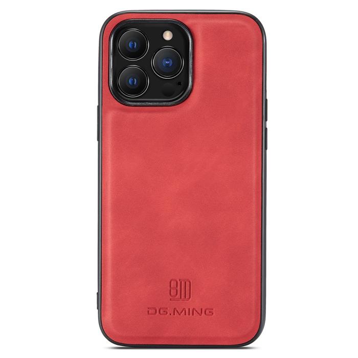 Bild 1, DG.MING iPhone 15 Pro Skal Läderbelagt Röd